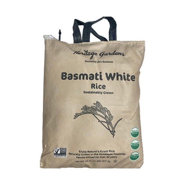 Heritage Gardens Basmati White Rice 907 g - front of pack