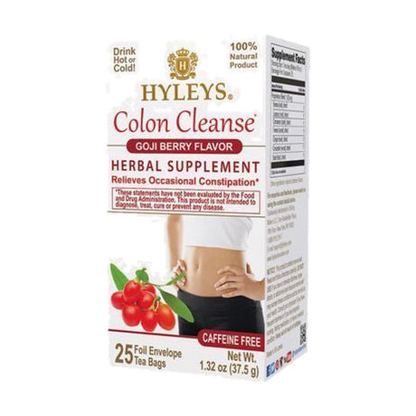 Hyleys Colon Cleanse Goji Berry Herbal Tea Bags, 25 Count