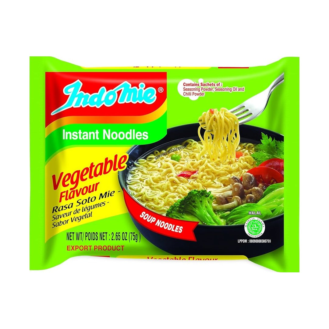 Indomie Instant Soup Noodles Vegetable Flavor 75 g - front of pack