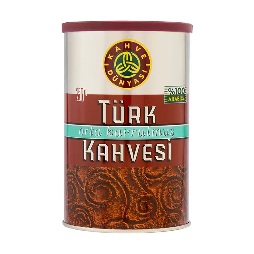 Kahve Dunyasi medium roast Turkish coffee, 250 g tin