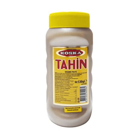 Koska Tahin sesame paste, 530 g plastic jar with yellow lid