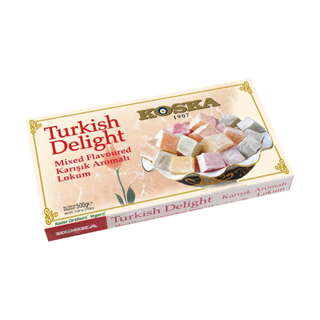Koska Turkish Delight, mixed flavours (Karisik Aromali Lokum), 500 g box