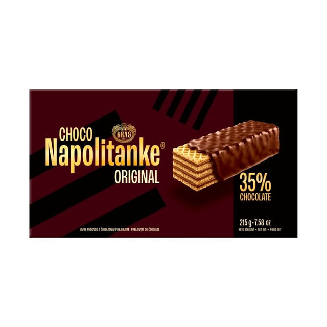 Kras Napolitanke Chocolate Covered Wafers 215 g - front of pack