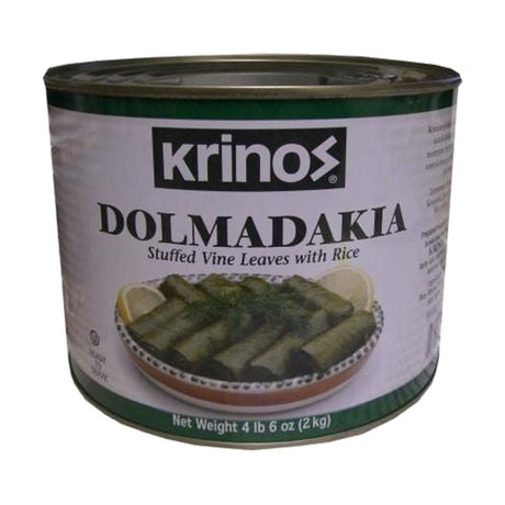 Krinos Dolmadakia Stuffed Vine Leaves With Rice, 4 lb