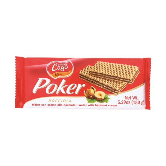 Lago Hazelnut Poker Wafers 150 g - front of pack