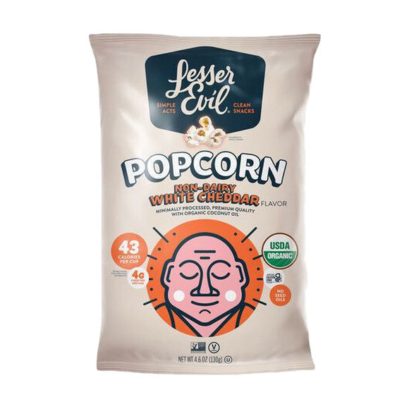 LesserEvil Non-Dairy White Cheddar Flavor Popcorn, 4.6 oz