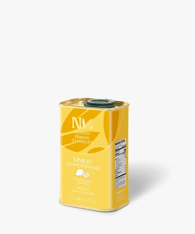 Premium Lemon Infused Olive Oil - Nermin Hanim Artisan EVOO, 5.9 Fl Oz