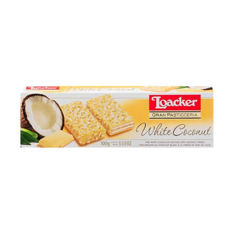 Loacker Biscuits, White Coconut, 3.53 oz