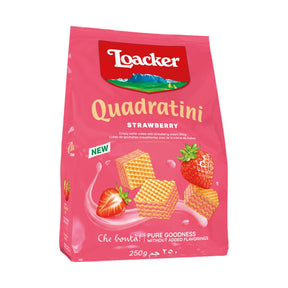 Loacker Quadratini Strawberry 250 g - front of pack
