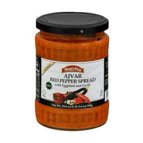 Marco Polo Red Pepper Spread, Ajvar, with Eggplant and Garlic, Mild, 19.4 oz