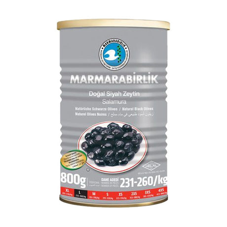 Marmarabirlik Large Hiper Gemlik Black Olives Tin, 800 g
