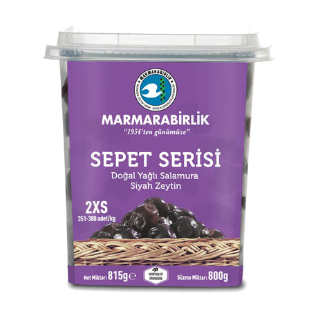 Marmarabirlik Gemlik Black Olives Basket Series 2Xs (351-380) 800 g Plastic