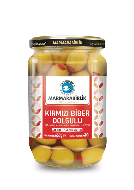 MB GREEN OLIVES 4XL w PEPPER 400GR - front of pack