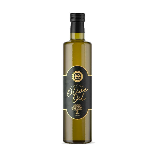 Moda Extra Virgin Olive Oil, 500 ml dark glass bottle with black and gold label