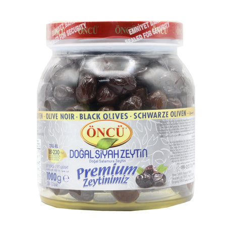 Öncü black olives, 2XL-XL grade, 1000 g jar