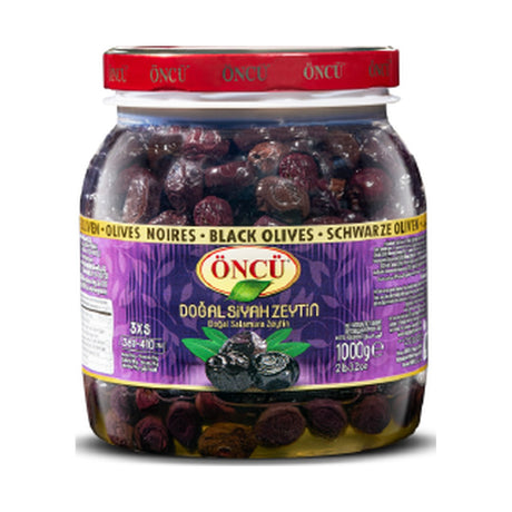 Öncü black olives, 3XS grade, 1000 g jar