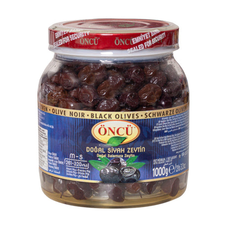 Oncu M-S natural black olives (261-320 per kg), 1000 g jar