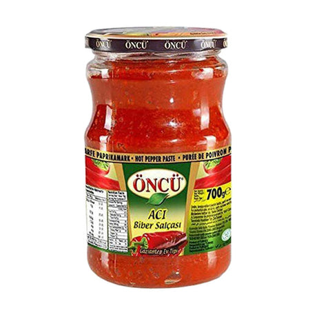 Öncü Acı Biber Salçası hot pepper paste, Gaziantep Ev Tipi, 700 g glass jar