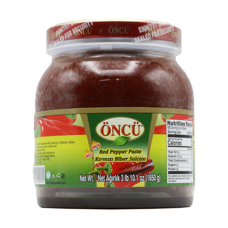 Öncü hot red pepper paste, 1650 g jar
