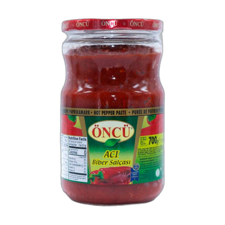 Öncü Acı Biber Salçası hot pepper paste, 700 g glass jar