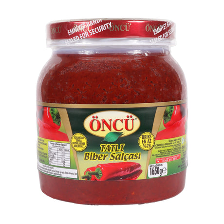 Oncu mild pepper paste (Tatli Biber Salcasi), 1650 g jar