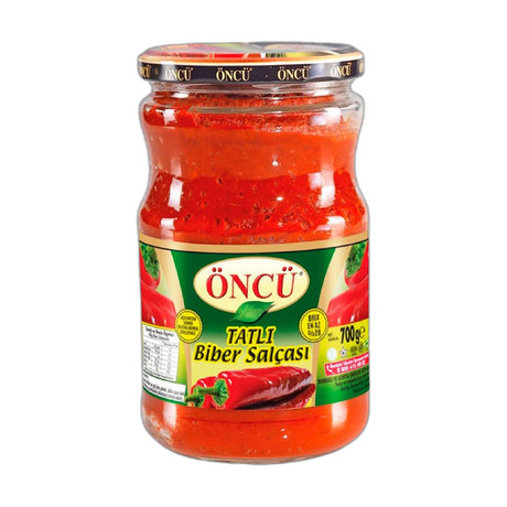 Öncü Tatlı Biber Salçası mild pepper paste, 700 g glass jar