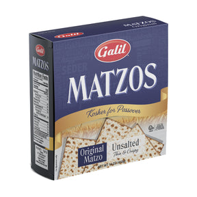 Galil original matzos, unsalted, 1 lb box