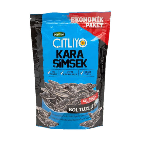 Peyman Citliyo Kara Simsek Extra Sea Salted & Double Roasted Black Sunflower Seeds, 280 g