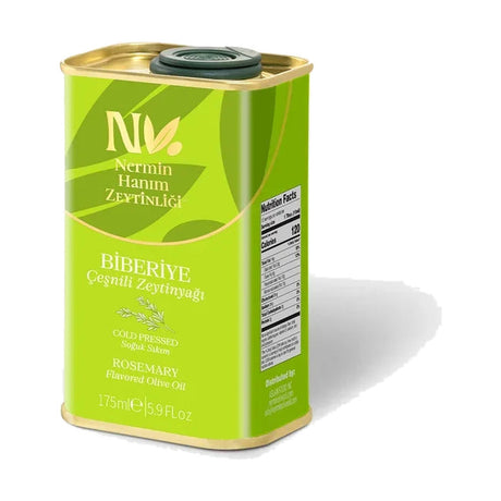 Nermin Hanım rosemary flavored cold pressed olive oil tin, 5.9 fl oz