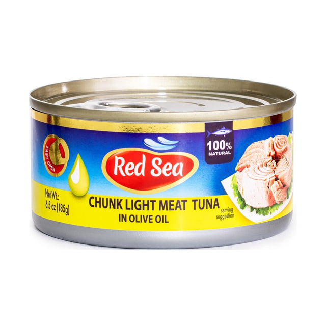 Red Sea Chunk Light Tuna in Olive Oil 185 g - front of pack