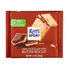 Ritter Sport Milk Chocolate with Butter Biscuit, 3.5 oz