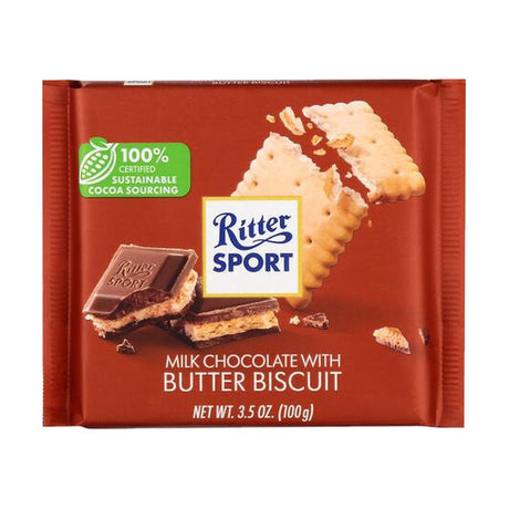 Ritter Sport Milk Chocolate with Butter Biscuit, 3.5 oz