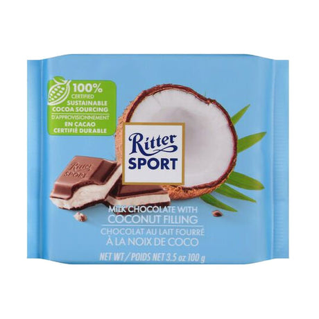 Ritter Sport Milk Chocolate with Coconut Filling, 3.5 oz