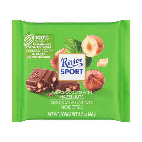 Ritter Sport Milk Chocolate with Hazelnuts, 3.5 oz