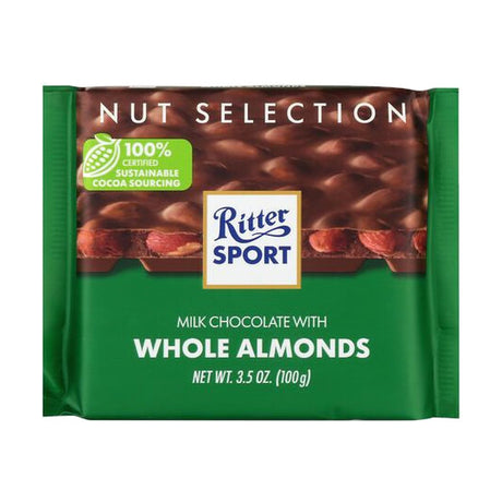 Ritter Sport Nut Selection Milk Chocolate with Whole Almonds, 3.5 oz