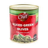 Royal Chef Sliced Green Olives 3 kg - front of pack