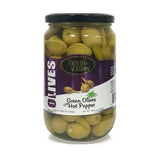 Royal Valley Green Olives with Hot Peppers, 24.69 oz