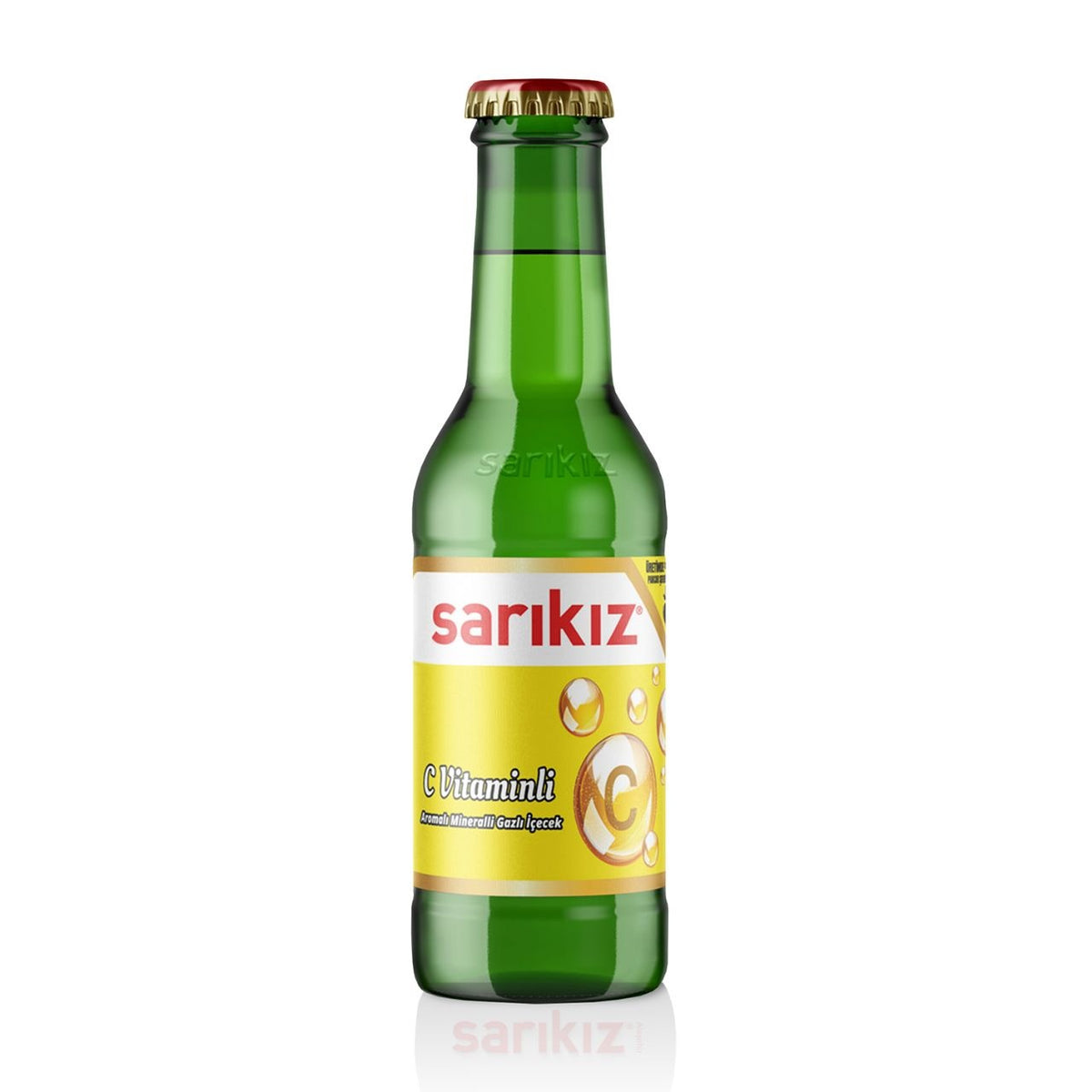 Sarıkız lemon flavored vitamin C mineral water, 200 ml glass bottle