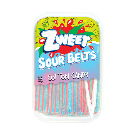 Sour Cotton Candy Belts Zweet, 10 oz