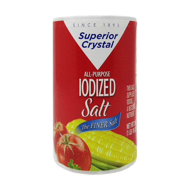 Superior Crystal Salt, All-Purpose, Iodized 26 oz