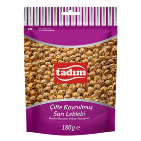 Tadım Double Roasted Yellow Chickpeas (Çifte Kavrulmuş Sarı Leblebi), 180 g resealable pouch, front view
