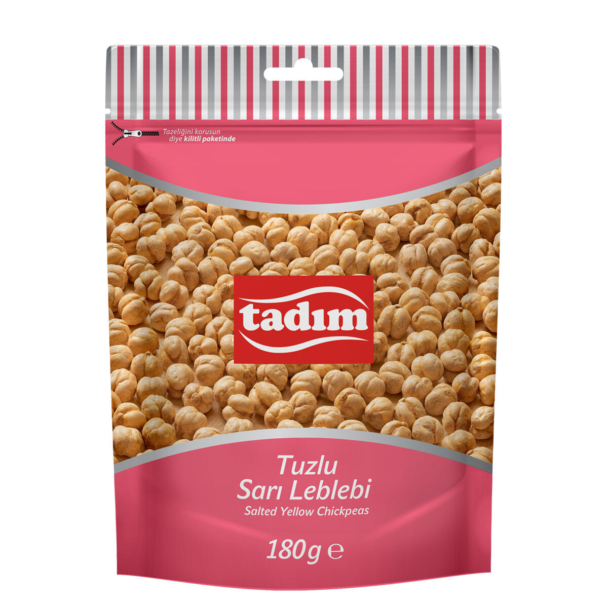 Tadım Salted Yellow Chickpeas (Tuzlu Sarı Leblebi), 180 g resealable pouch, front view