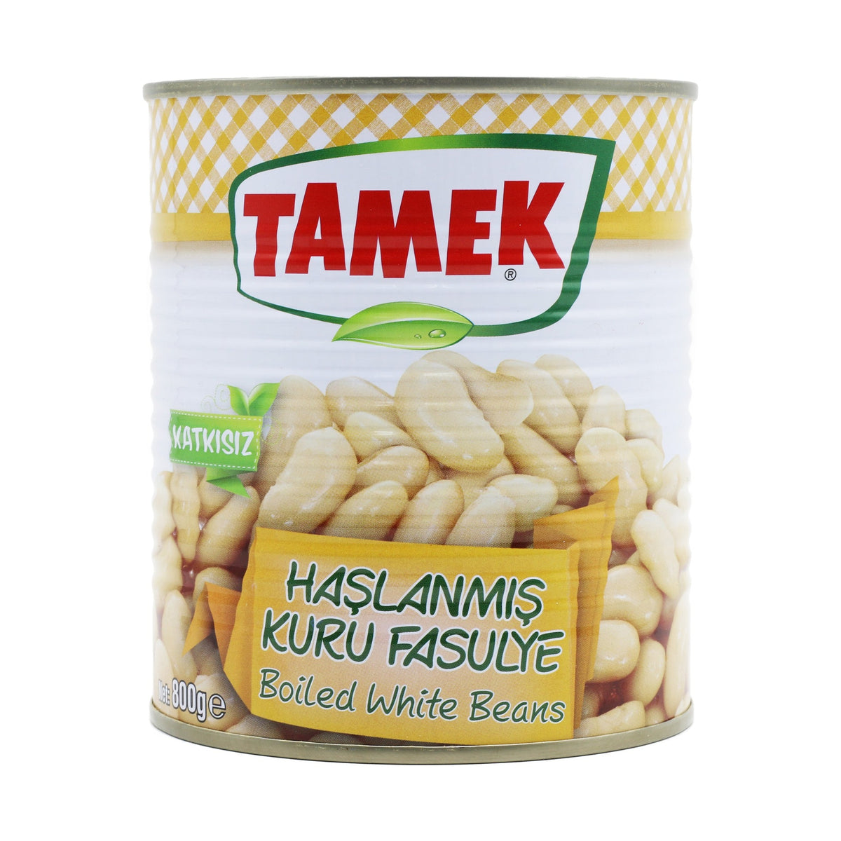 Tamek Boiled White Beans 800 g Can - front of pack