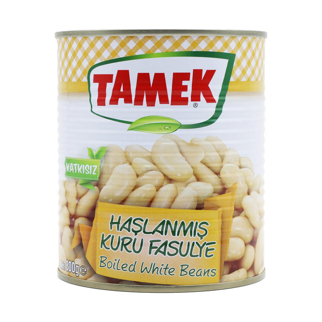 Tamek Boiled White Beans 800 g Can - front of pack