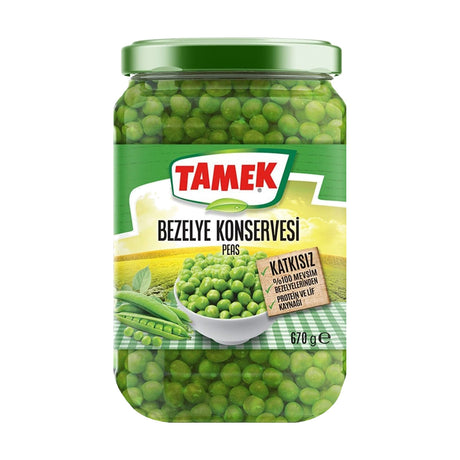 Tamek green peas, 720 ml glass jar