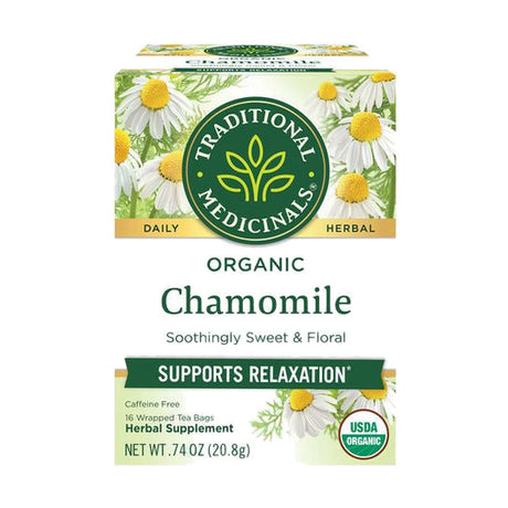 Traditional Medicinals Herbal Supplement, Organic, Chamomile, Tea Bags, 16 Tea Bags