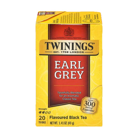 Twinings Earl Grey black tea, box of 20 tea bags