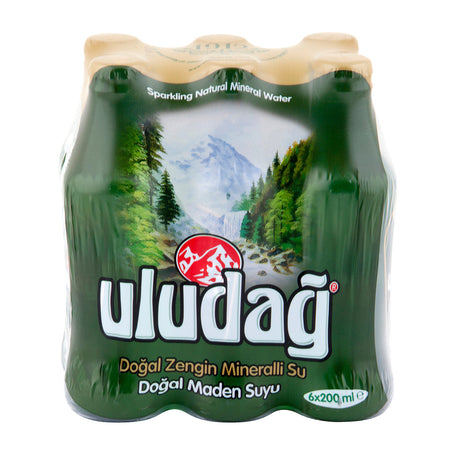 Uludağ Sparkling Mineral Water - 6 Pack (200 ml Each)