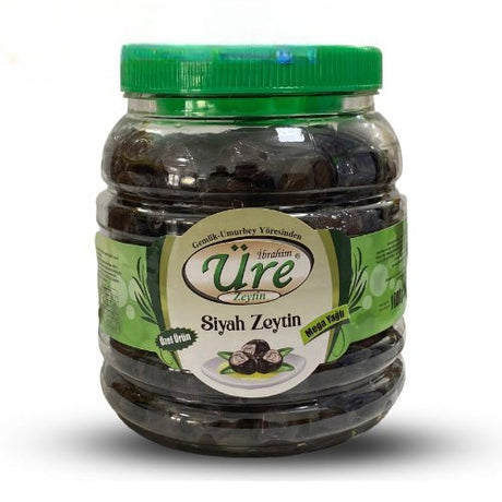 İbrahim Üre Zeytin Siyah Zeytin black olives, Mega, 1 kg plastic jar