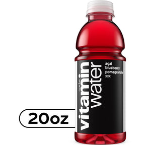 vitaminwater açaí blueberry pomegranate, 20 fl oz bottle, front view